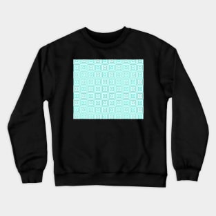 Turquoise and White Geometric Square pattern Crewneck Sweatshirt
